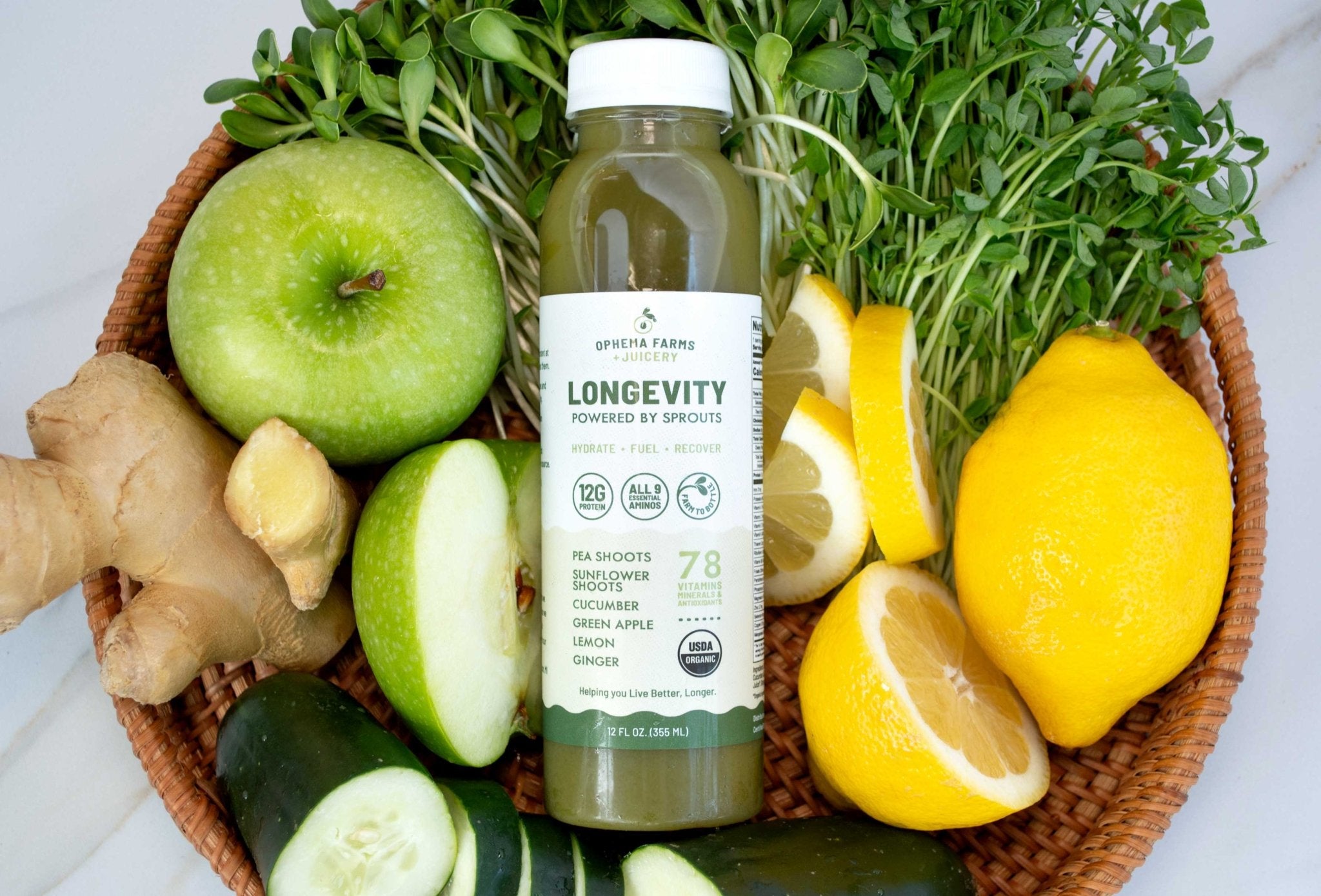SOLD OUT- On Backorder! But we have other options! Longevity Juice - Cold Pasteurized - Ophema Farms + Juicery