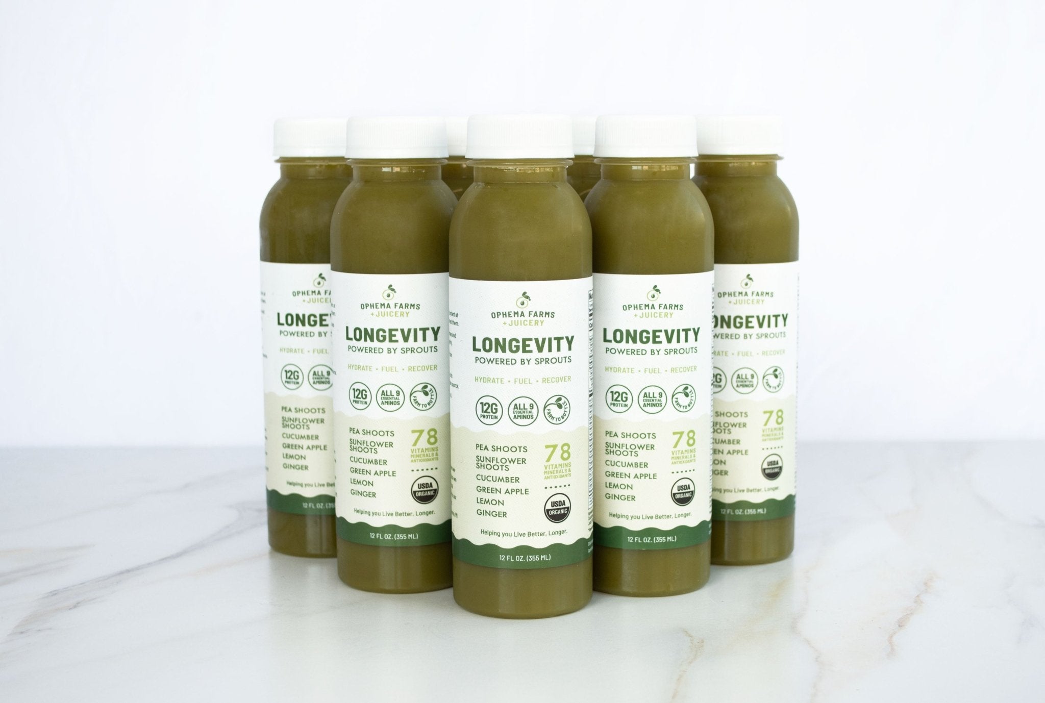 SOLD OUT- On Backorder! But we have other options! Longevity Juice - Cold Pasteurized - Ophema Farms + Juicery